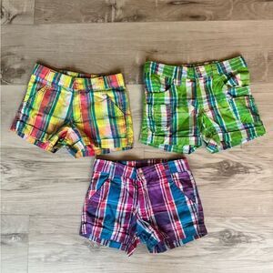 Hello Gorgeous Girls Plaid Shorts Set of 3 Size 5